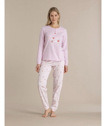 PIGIAMA DONNA COTONE MANICA LU
