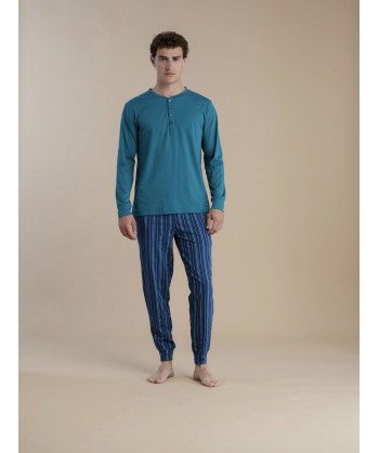 PIGIAMA UOMO COTONE MANICA LUN