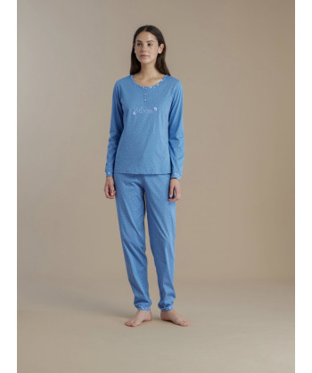 PIGIAMA DONNA COTONE MANICA LU