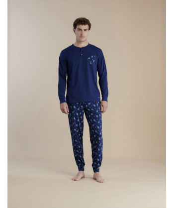 PIGIAMA UOMO COTONE MANICA LUN