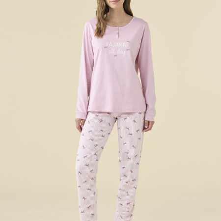 PIGIAMA DONNA COTONE MANICA LU