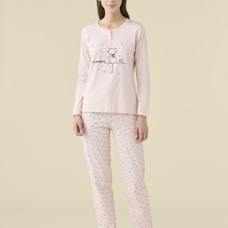 PIGIAMA DONNA COTONE MANICA LU