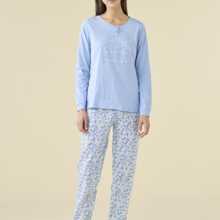 PIGIAMA DONNA COTONE MANICA LU