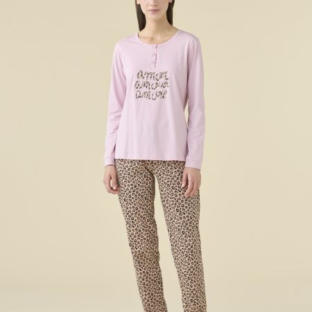 PIGIAMA DONNA COTONE MANICA LU