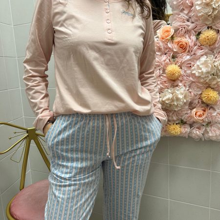 PIGIAMA DONNA COTONE MANICA LU