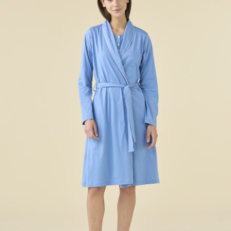 VESTAGLIA DONNA COTONE AZZURRO